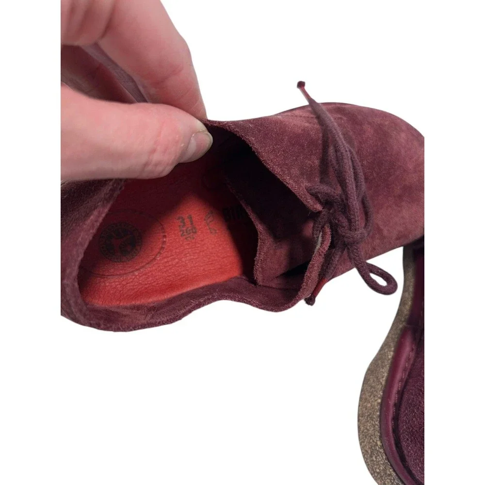 Birkenstock Shoes Kids Size 13 Red Suede Oxford Lace Up Comfort Walking